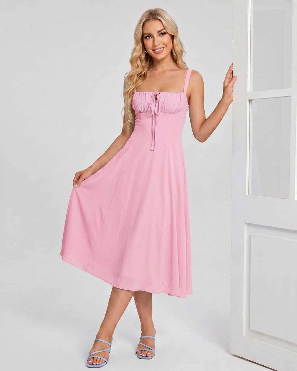 Ramblion Eda midi dress — square neck neckline · styled view 29 · styled for cocktail season
