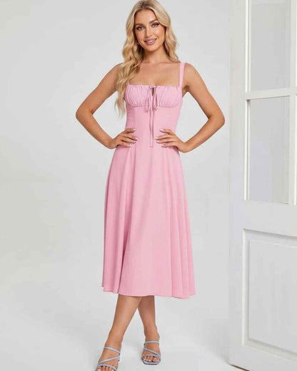 Ramblion Eda midi dress — square neck neckline · styled view 30 · styled for cocktail season