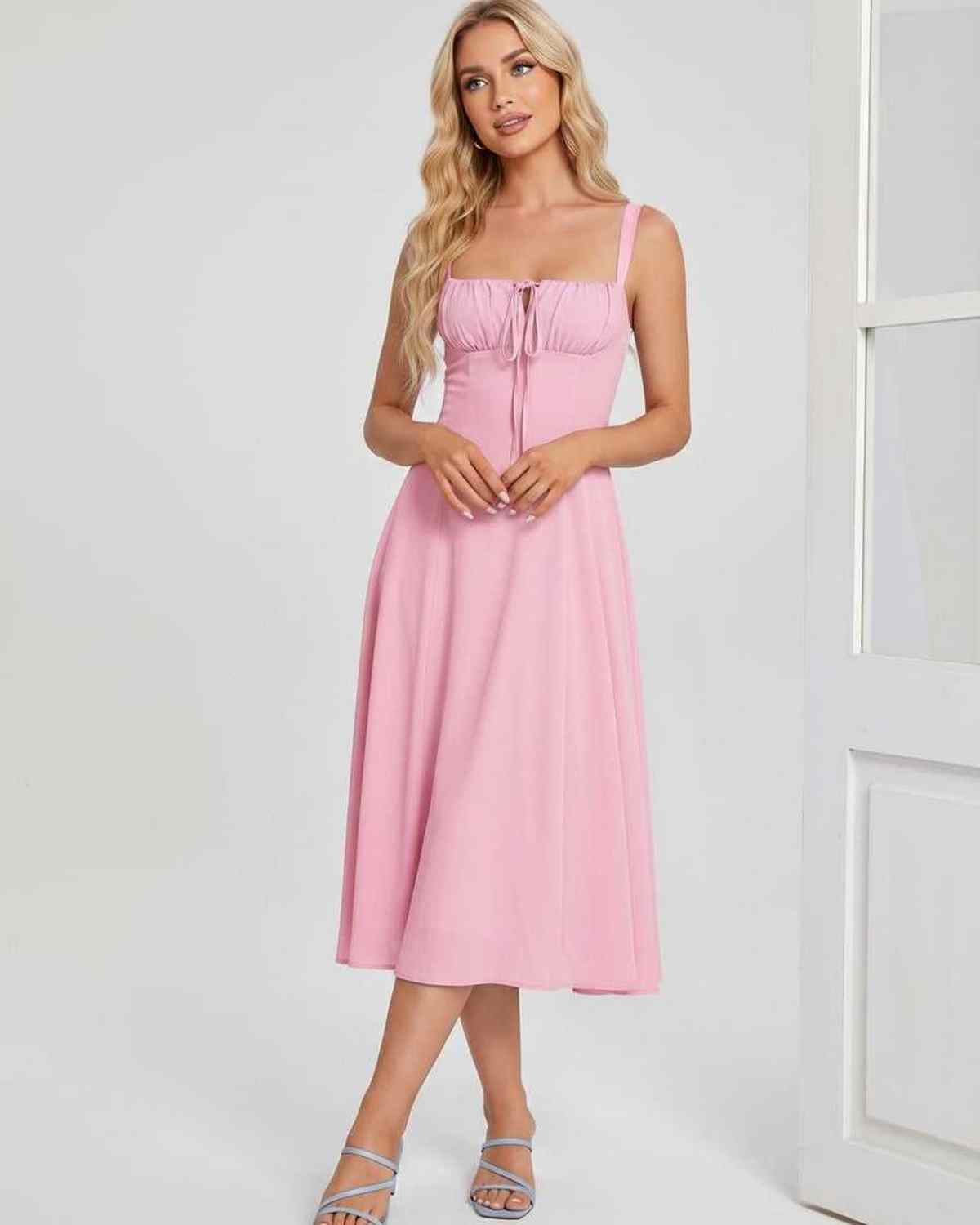 Ramblion Eda midi dress — square neck neckline · styled view 31 · styled for cocktail season