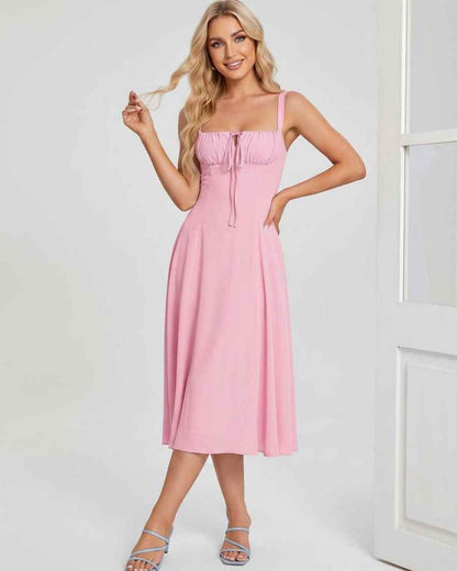 Ramblion Eda midi dress — square neck neckline · styled view 32 · styled for cocktail season