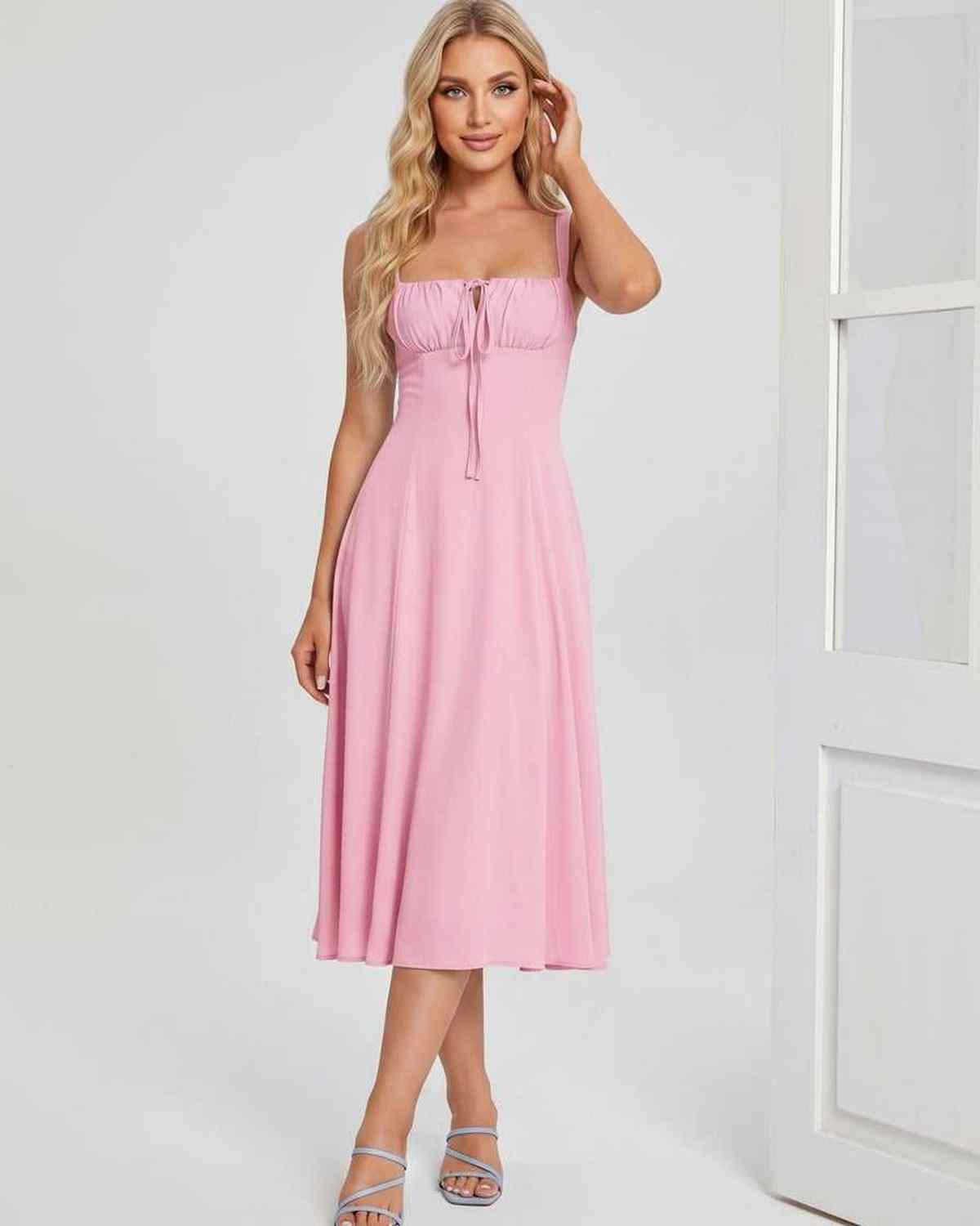 Ramblion Eda midi dress — square neck neckline · styled view 33 · styled for cocktail season