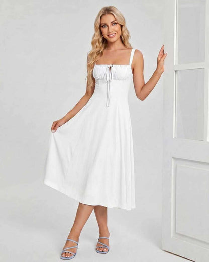 Ramblion Eda midi dress — square neck neckline · styled view 36 · styled for cocktail season