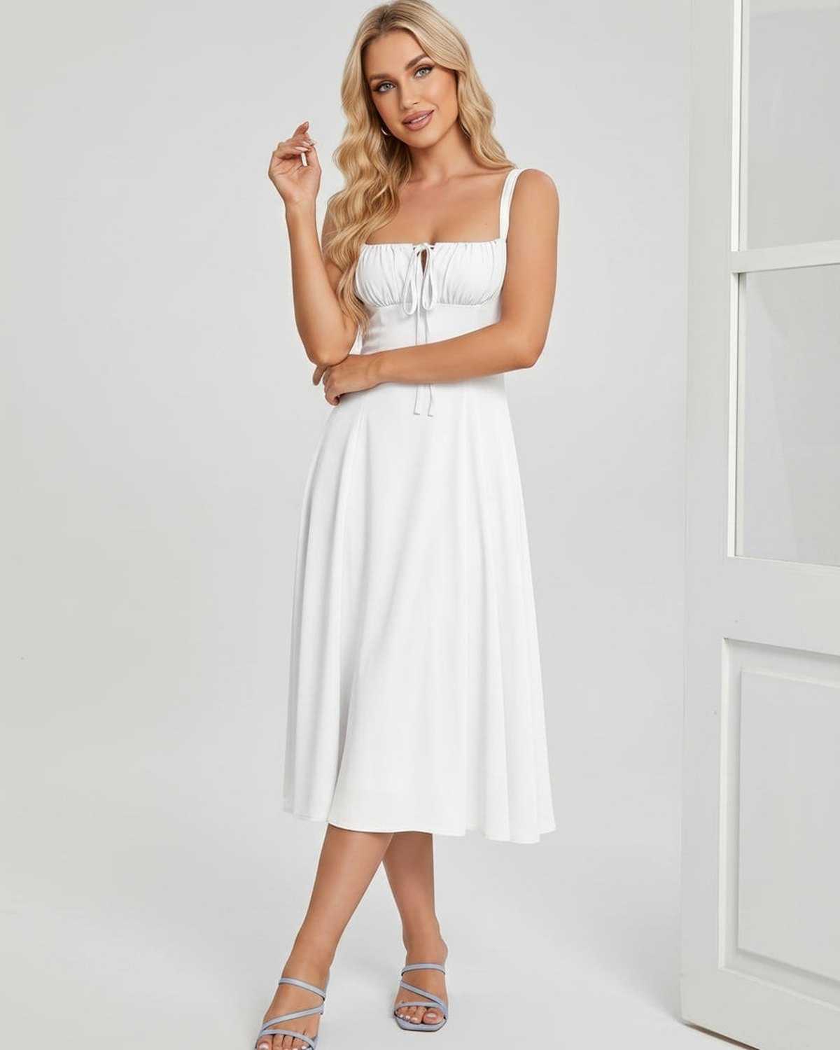 Ramblion Eda midi dress — square neck neckline · styled view 38 · styled for cocktail season