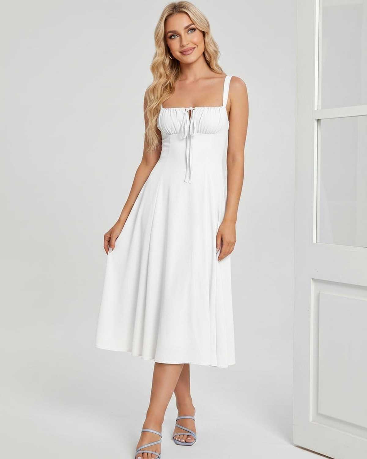 Ramblion Eda midi dress — square neck neckline · styled view 41 · styled for cocktail season