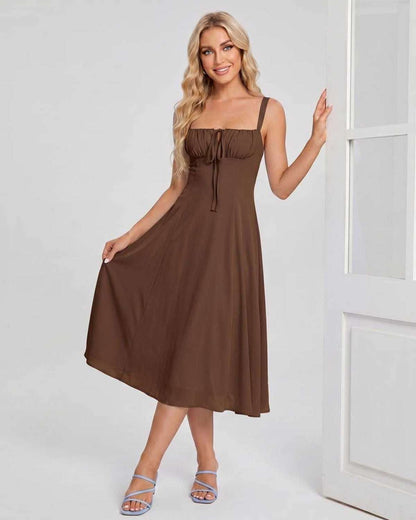 Ramblion Eda midi dress — square neck neckline · styled view 43 · styled for cocktail season