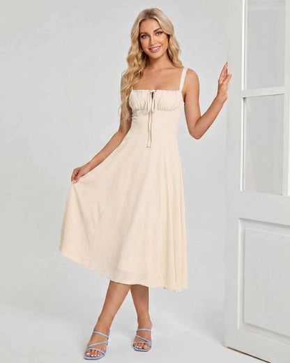 Ramblion Eda midi dress — square neck neckline · styled view 50 · styled for cocktail season