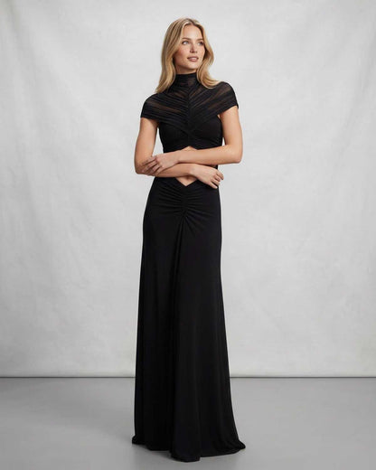 Ramblion Eira maxi dress — stand-collar neckline · styled view 10 · styled for prom season