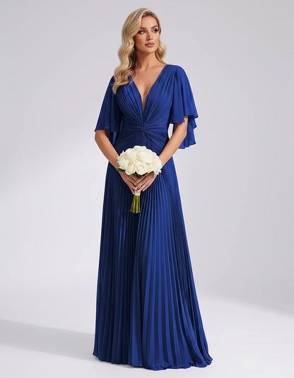 Pleated Chiffon Flutter Sleeve V-Neck A-Line Maxi Dress for Bridesmaid, Wedding Guest, Cocktail, Evening & Summer Events, fro | SKU: EMD-741852963074185-ROYALBLUE-L,EMD-741852963074185-ROYALBLUE-M,EMD-741852963074185-ROYALBLUE-S,EMD-741852963074185-ROYALBLUE-XL,EMD-741852963074185-ROYALBLUE-XS