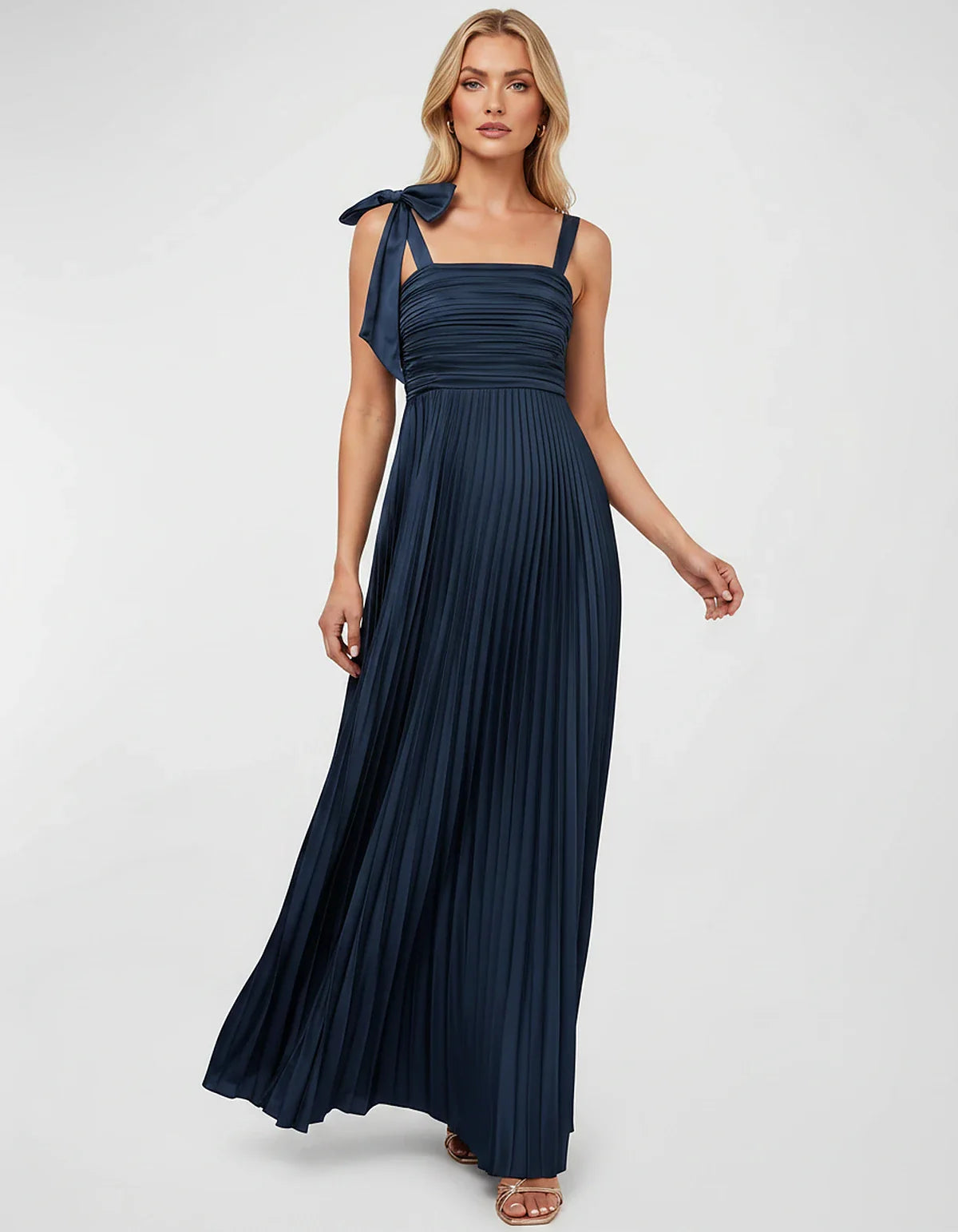 Satin-Feel Sleeveless Square Neck Empire Waist Pleated Maxi Dress for Party, Cocktail, Evening, Wedding Guest & Summer Events | SKU: VMD-583741920684157-MINT-L,VMD-583741920684157-MINT-M,VMD-583741920684157-MINT-S,VMD-583741920684157-MINT-XL,VMD-583741920684157-MINT-XS