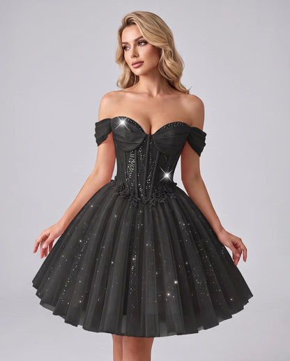 Eleonore Mini Dress — Black