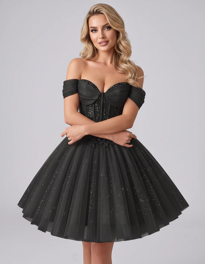 Eleonore Mini Dress — Black | SKU: RB-034a01-black-2,RB-034a01-black-4,RB-034a01-black-6,RB-034a01-black-8,RB-034a01-black-10,RB-034a01-black-12,RB-034a01-black-14,RB-034a01-black-14W,RB-034a01-black-16,RB-034a01-black-16W,RB-034a01-black-18W,RB-034a01-black-20W