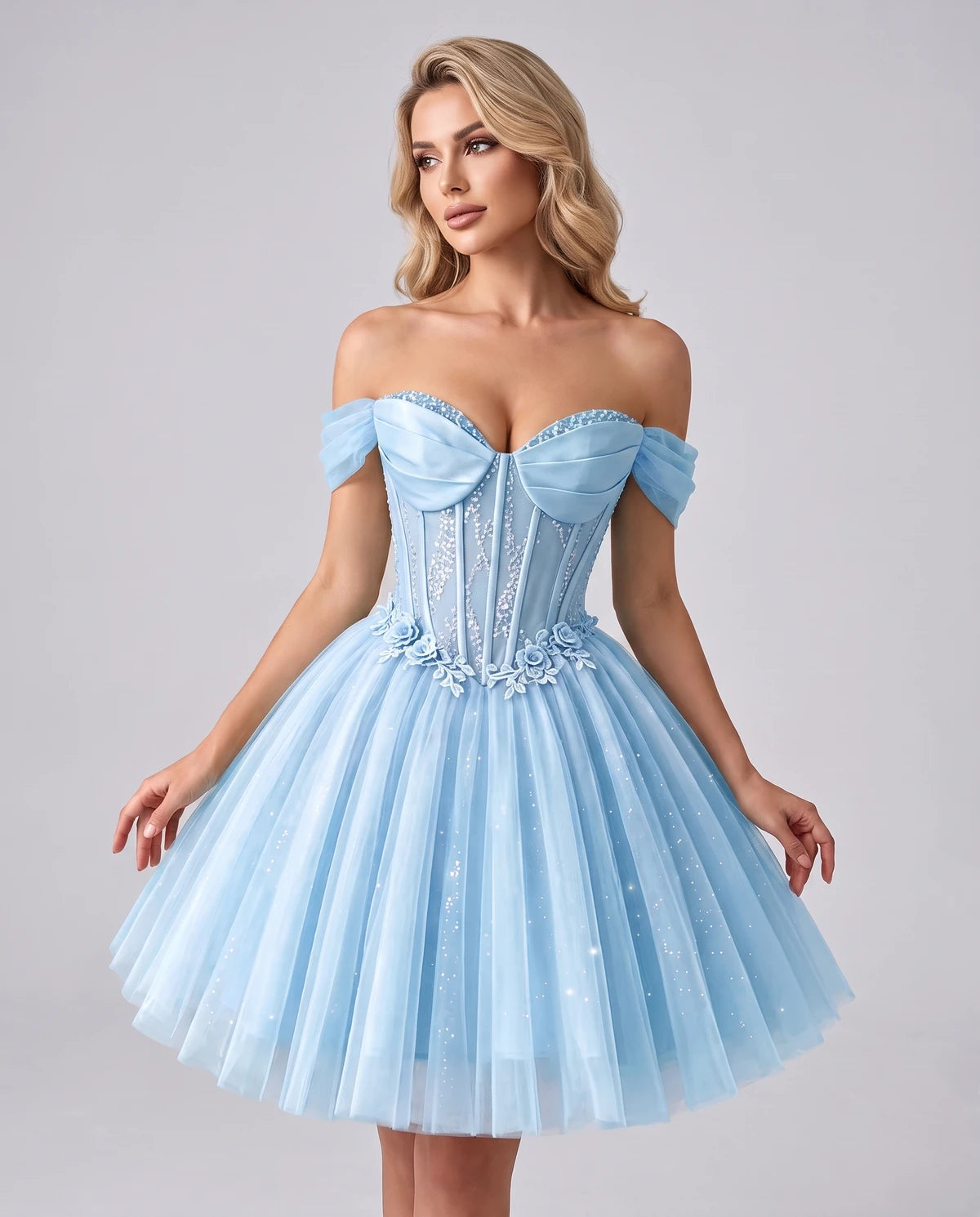 Eleonore Mini Dress — Light Blue