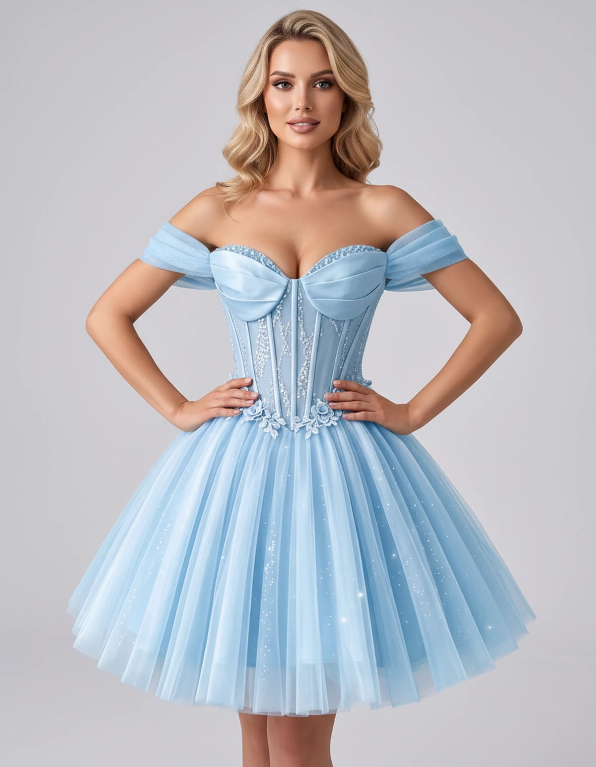Eleonore Mini Dress — Light Blue | SKU: RB-034a01-lightb7b-2,RB-034a01-lightb7b-4,RB-034a01-lightb7b-6,RB-034a01-lightb7b-8,RB-034a01-lightb7b-10,RB-034a01-lightb7b-12,RB-034a01-lightb7b-14,RB-034a01-lightb7b-14W,RB-034a01-lightb7b-16,RB-034a01-lightb7b-16W,RB-034a01-lightb7b-18W,RB-034a01-lightb7b-20W