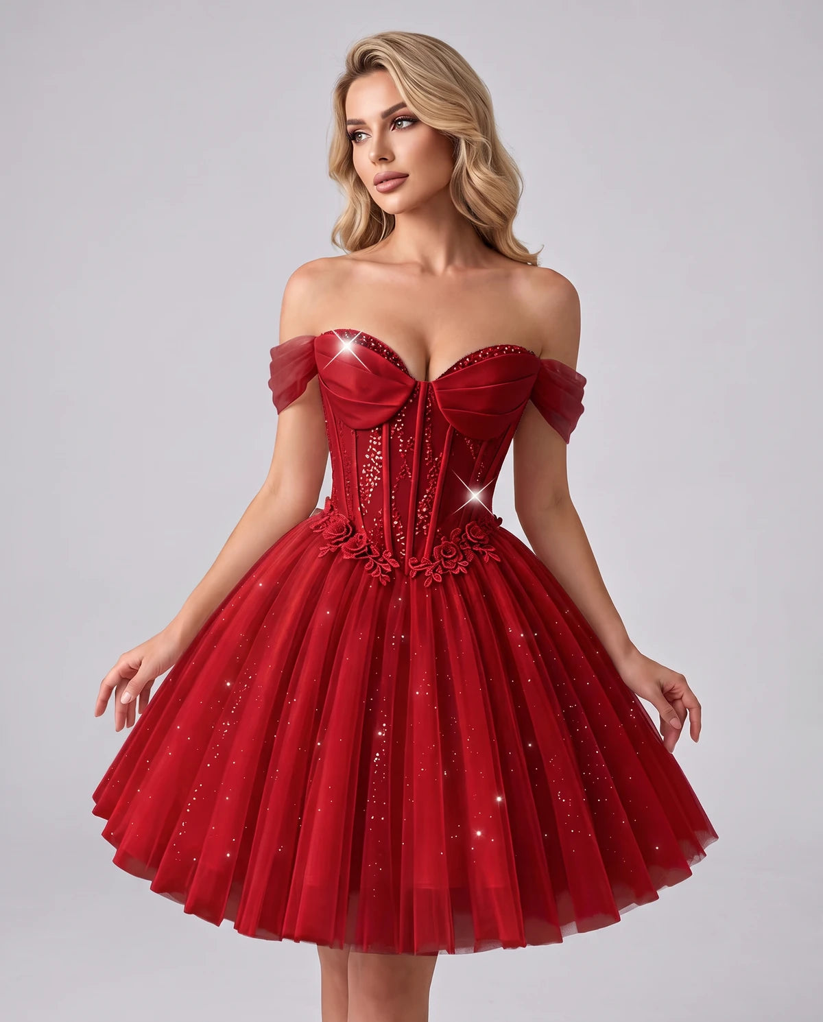 Eleonore Mini Dress — Red
