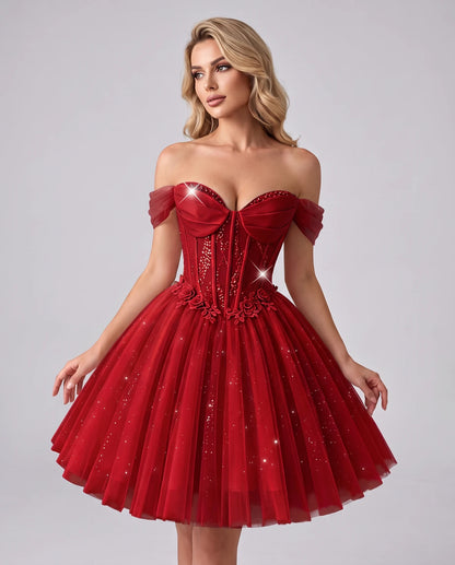 Eleonore Mini Dress — Red
