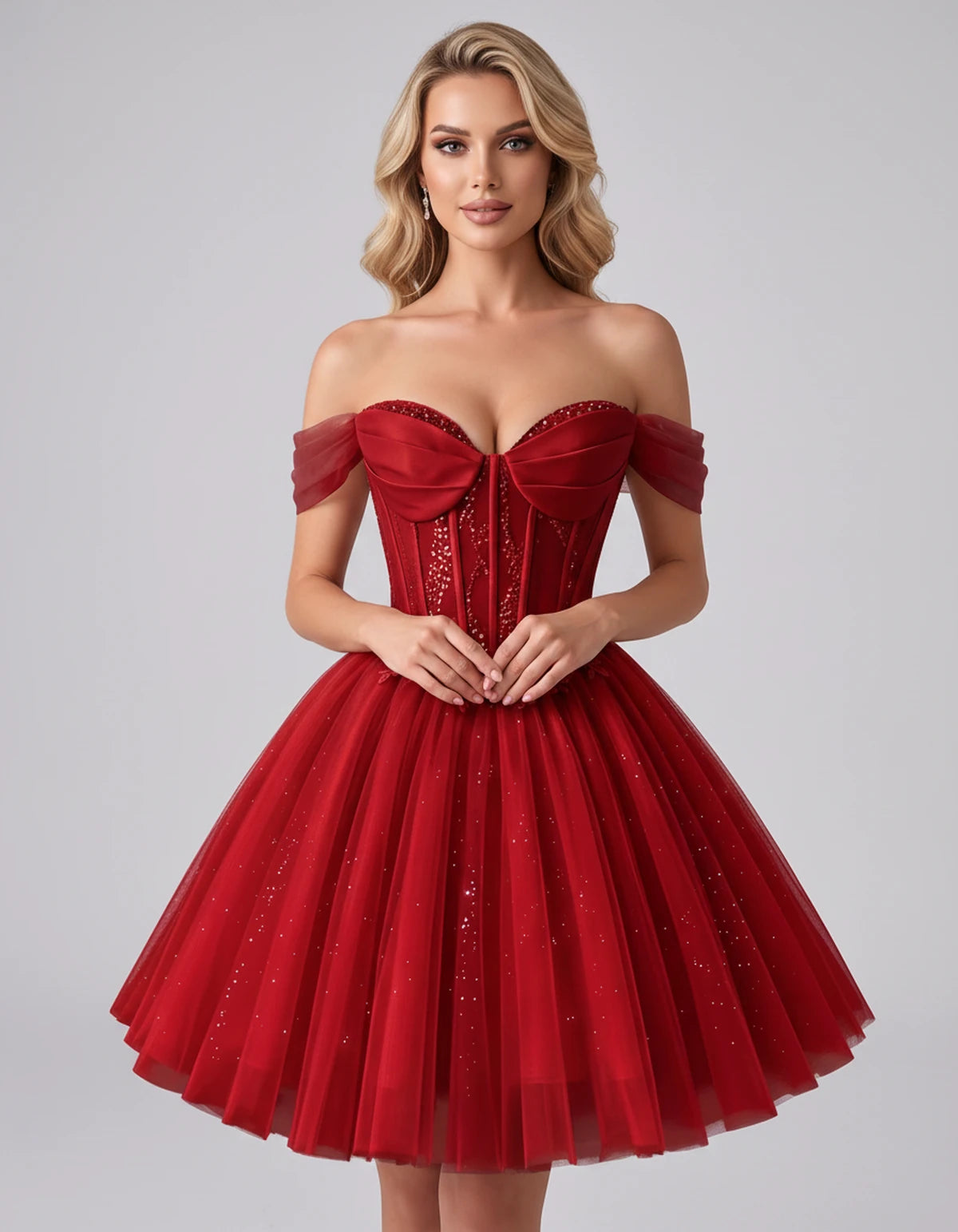 Eleonore Mini Dress — Red | SKU: RB-034a01-red-2,RB-034a01-red-4,RB-034a01-red-6,RB-034a01-red-8,RB-034a01-red-10,RB-034a01-red-12,RB-034a01-red-14,RB-034a01-red-14W,RB-034a01-red-16,RB-034a01-red-16W,RB-034a01-red-18W,RB-034a01-red-20W