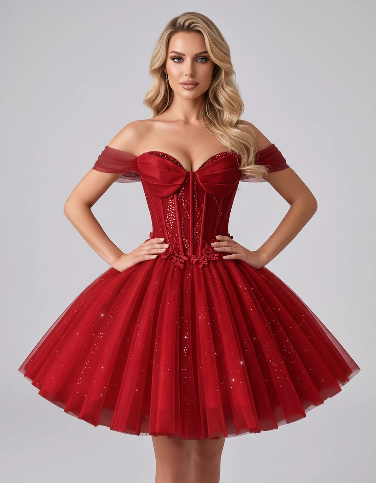 Eleonore Mini Dress — Red | SKU: RB-034a01-red-2,RB-034a01-red-4,RB-034a01-red-6,RB-034a01-red-8,RB-034a01-red-10,RB-034a01-red-12,RB-034a01-red-14,RB-034a01-red-14W,RB-034a01-red-16,RB-034a01-red-16W,RB-034a01-red-18W,RB-034a01-red-20W