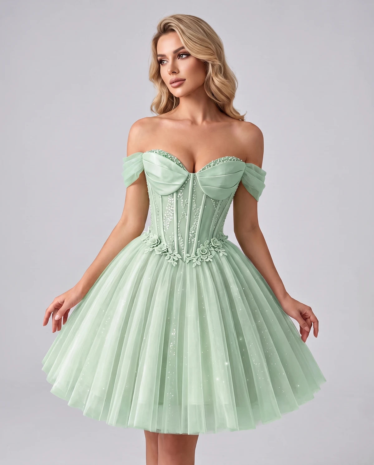 Eleonore Mini Dress — Sage