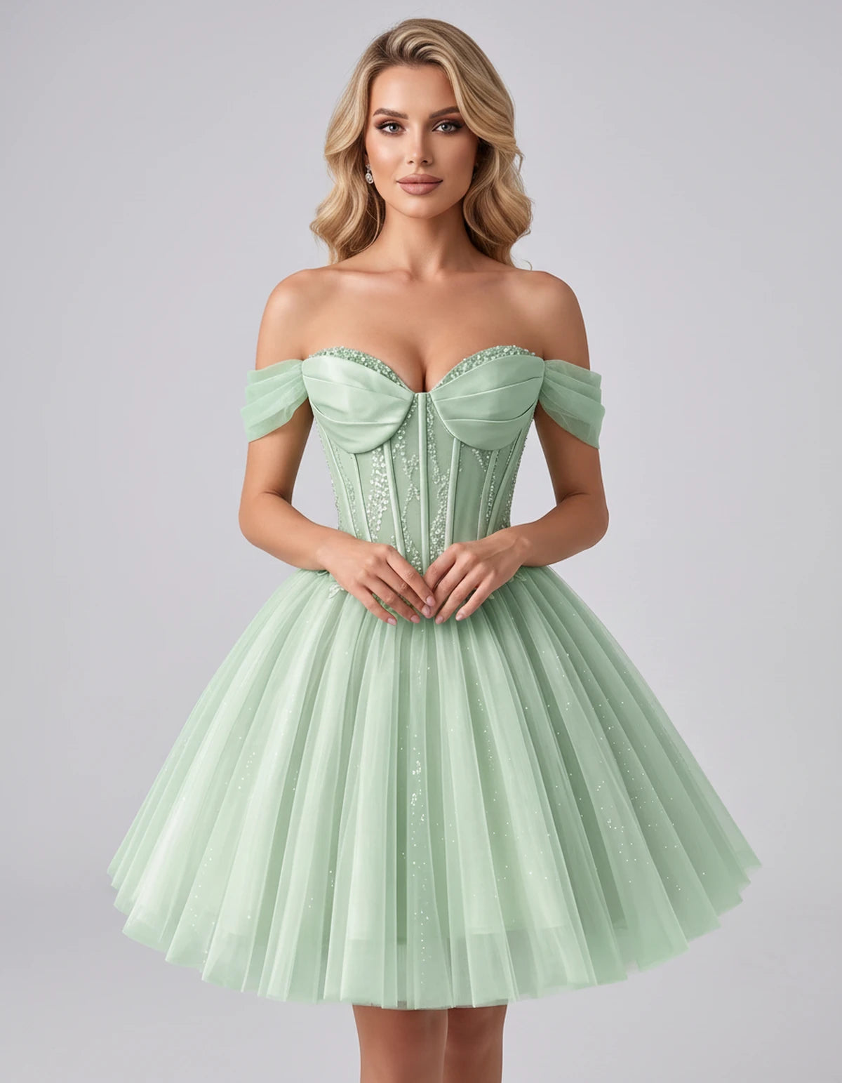Eleonore Mini Dress — Sage | SKU: RB-034a01-sage-2,RB-034a01-sage-4,RB-034a01-sage-6,RB-034a01-sage-8,RB-034a01-sage-10,RB-034a01-sage-12,RB-034a01-sage-14,RB-034a01-sage-14W,RB-034a01-sage-16,RB-034a01-sage-16W,RB-034a01-sage-18W,RB-034a01-sage-20W