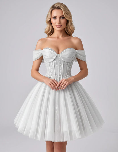 Eleonore Mini Dress — White | SKU: RB-034a01-white-2,RB-034a01-white-4,RB-034a01-white-6,RB-034a01-white-8,RB-034a01-white-10,RB-034a01-white-12,RB-034a01-white-14,RB-034a01-white-14W,RB-034a01-white-16,RB-034a01-white-16W,RB-034a01-white-18W,RB-034a01-white-20W