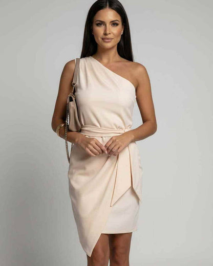 Ramblion Eli midi dress — slash neckline · styled view 6 · styled for cocktail season