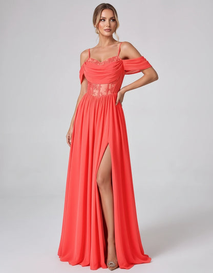 Elisenda Maxi Dresses — Coral | SKU: RB-51a36e-coral-2,RB-51a36e-coral-4,RB-51a36e-coral-6,RB-51a36e-coral-8,RB-51a36e-coral-10,RB-51a36e-coral-12,RB-51a36e-coral-14,RB-51a36e-coral-16,RB-51a36e-coral-16W,RB-51a36e-coral-18W,RB-51a36e-coral-20W,RB-51a36e-coral-22W