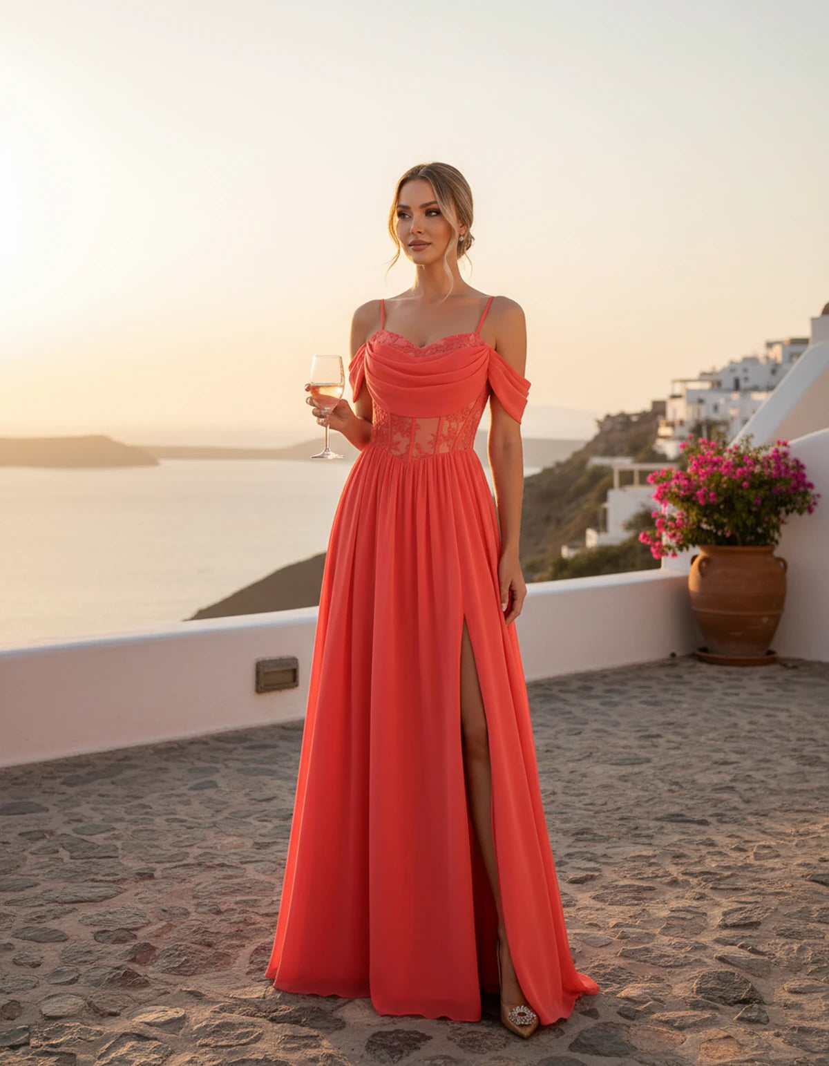 Elisenda Maxi Dresses — Coral | SKU: RB-51a36e-coral-2,RB-51a36e-coral-4,RB-51a36e-coral-6,RB-51a36e-coral-8,RB-51a36e-coral-10,RB-51a36e-coral-12,RB-51a36e-coral-14,RB-51a36e-coral-16,RB-51a36e-coral-16W,RB-51a36e-coral-18W,RB-51a36e-coral-20W,RB-51a36e-coral-22W