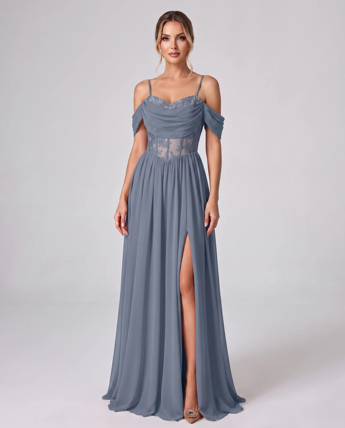 Elisenda Maxi Dresses — Dusty Blue