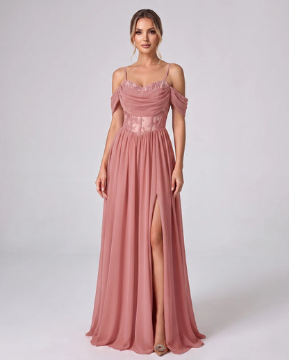 Elisenda Maxi Dresses — Dusty Rose