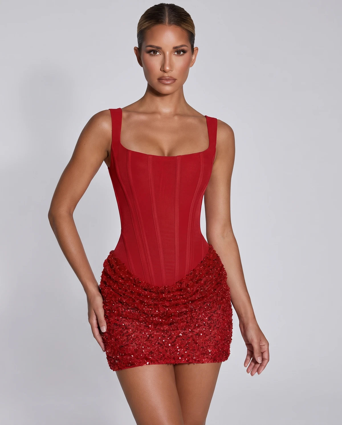 Elvenne Mini Dress — Red
