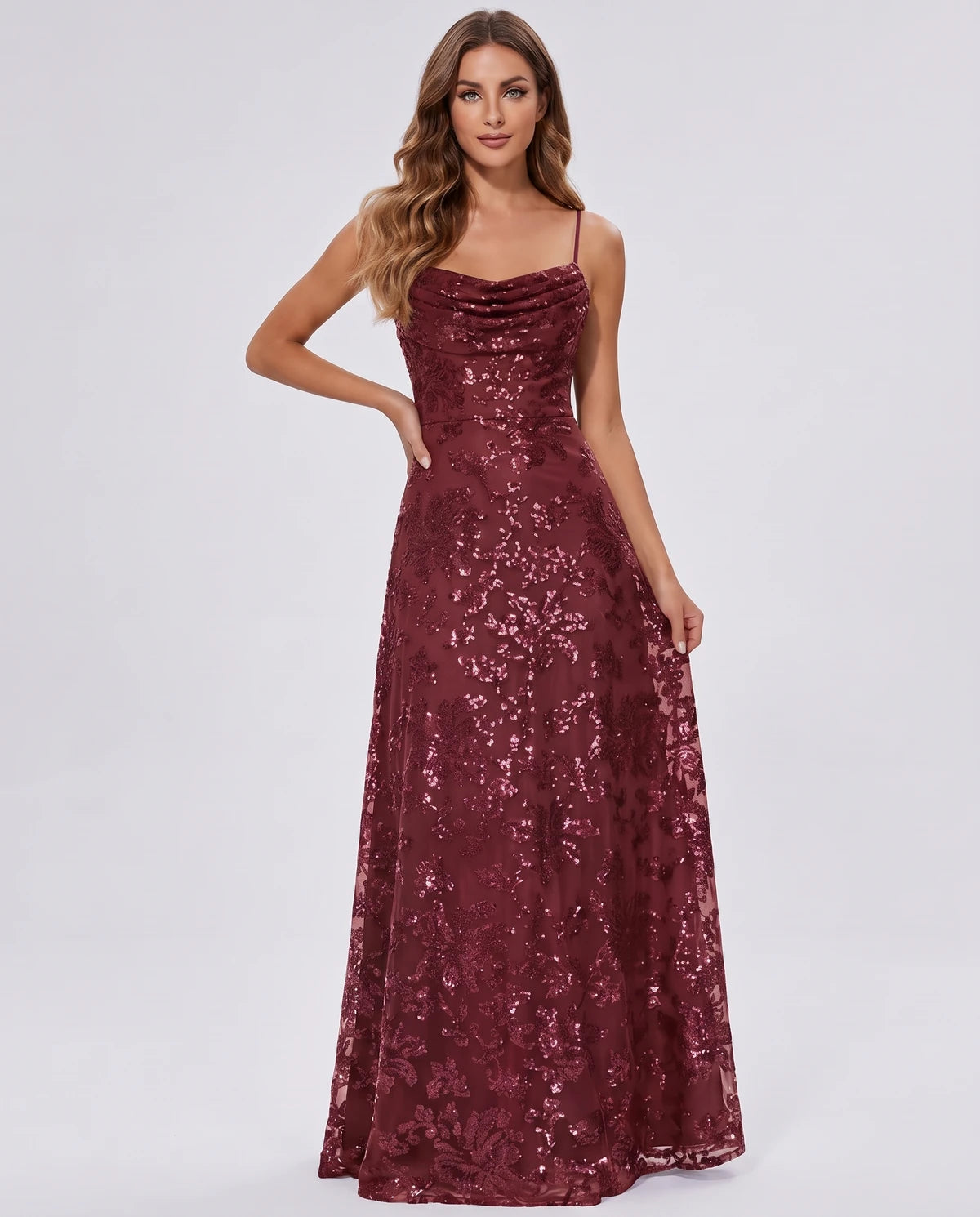 Elvira Maxi Dresses — Maroon