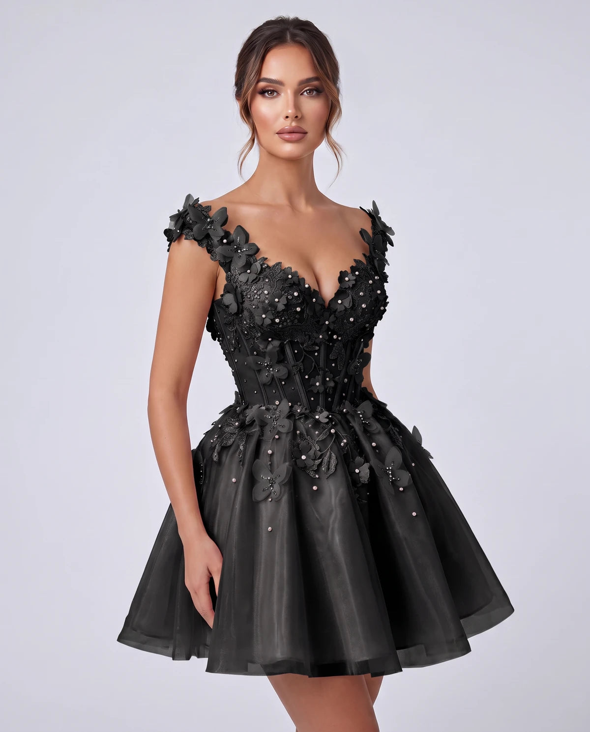 Emeraude Mini Dress — Black