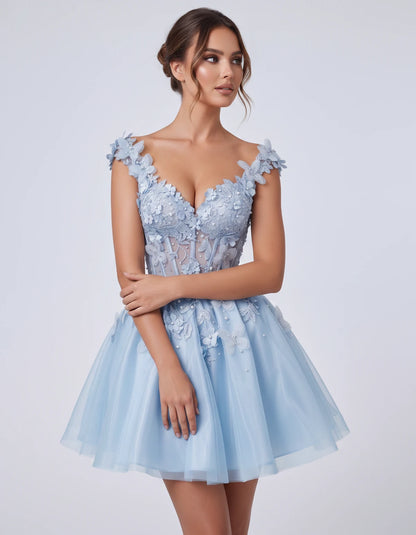 Emeraude Mini Dress — Light Blue | SKU: RB-d76444-lightb7b-2,RB-d76444-lightb7b-4,RB-d76444-lightb7b-6,RB-d76444-lightb7b-8,RB-d76444-lightb7b-10,RB-d76444-lightb7b-12,RB-d76444-lightb7b-14,RB-d76444-lightb7b-14W,RB-d76444-lightb7b-16,RB-d76444-lightb7b-16W,RB-d76444-lightb7b-18W,RB-d76444-lightb7b-20W