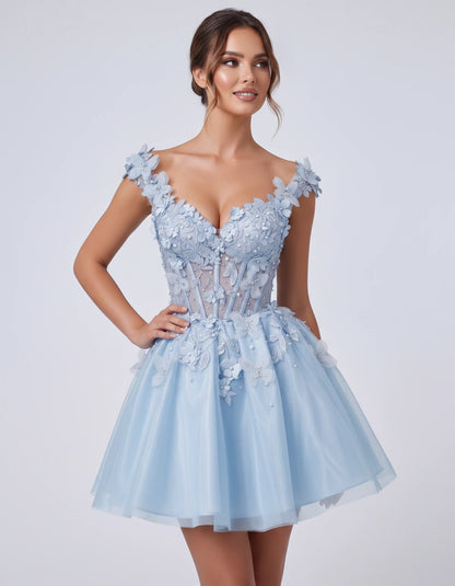 Emeraude Mini Dress — Light Blue | SKU: RB-d76444-lightb7b-2,RB-d76444-lightb7b-4,RB-d76444-lightb7b-6,RB-d76444-lightb7b-8,RB-d76444-lightb7b-10,RB-d76444-lightb7b-12,RB-d76444-lightb7b-14,RB-d76444-lightb7b-14W,RB-d76444-lightb7b-16,RB-d76444-lightb7b-16W,RB-d76444-lightb7b-18W,RB-d76444-lightb7b-20W