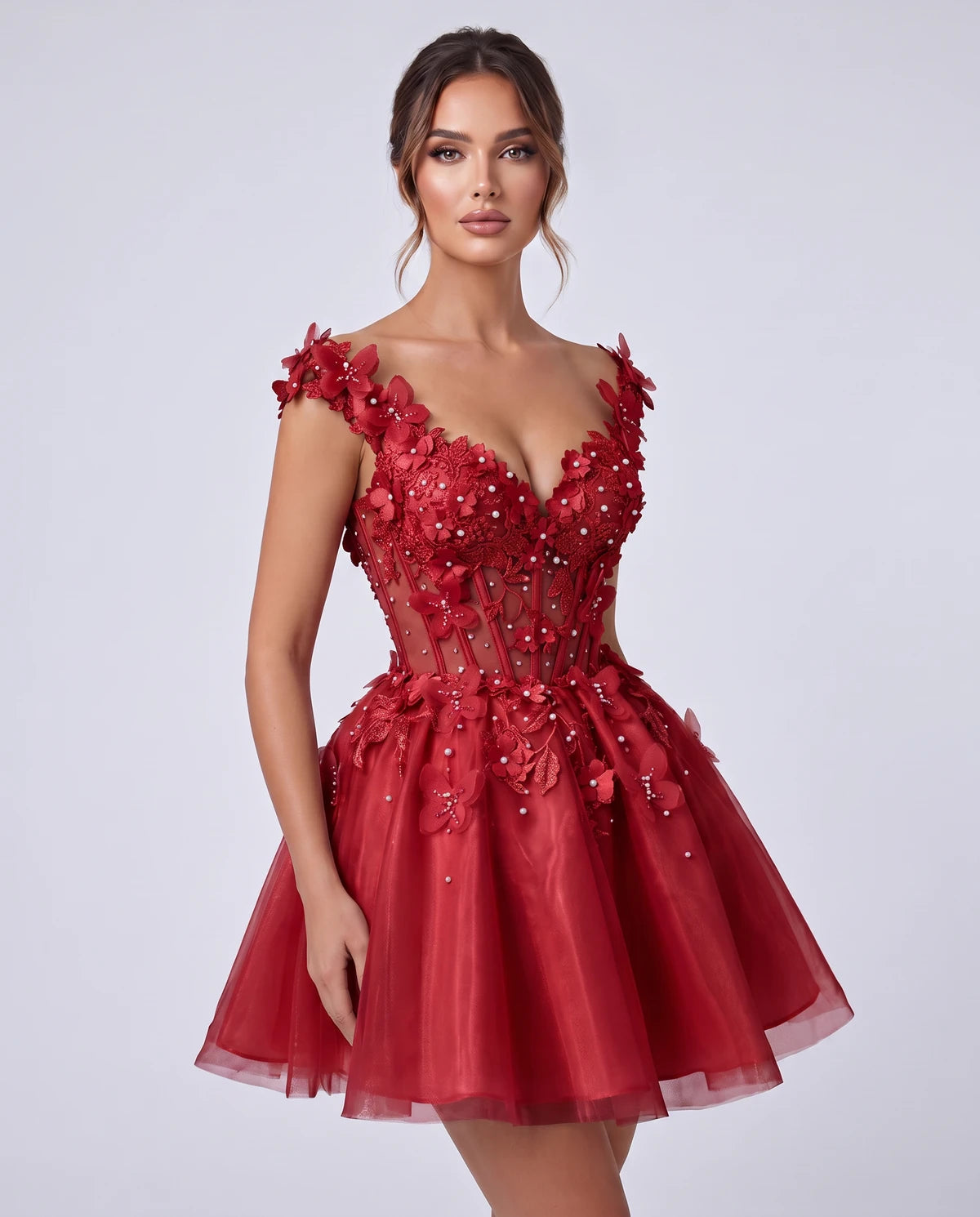 Emeraude Mini Dress — Red