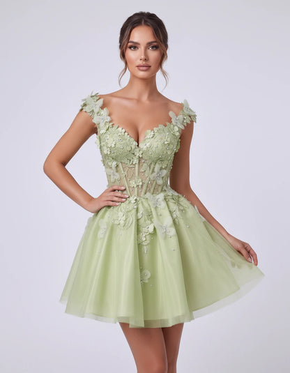 Emeraude Mini Dress — Sage | SKU: RB-d76444-sage-2,RB-d76444-sage-4,RB-d76444-sage-6,RB-d76444-sage-8,RB-d76444-sage-10,RB-d76444-sage-12,RB-d76444-sage-14,RB-d76444-sage-14W,RB-d76444-sage-16,RB-d76444-sage-16W,RB-d76444-sage-18W,RB-d76444-sage-20W