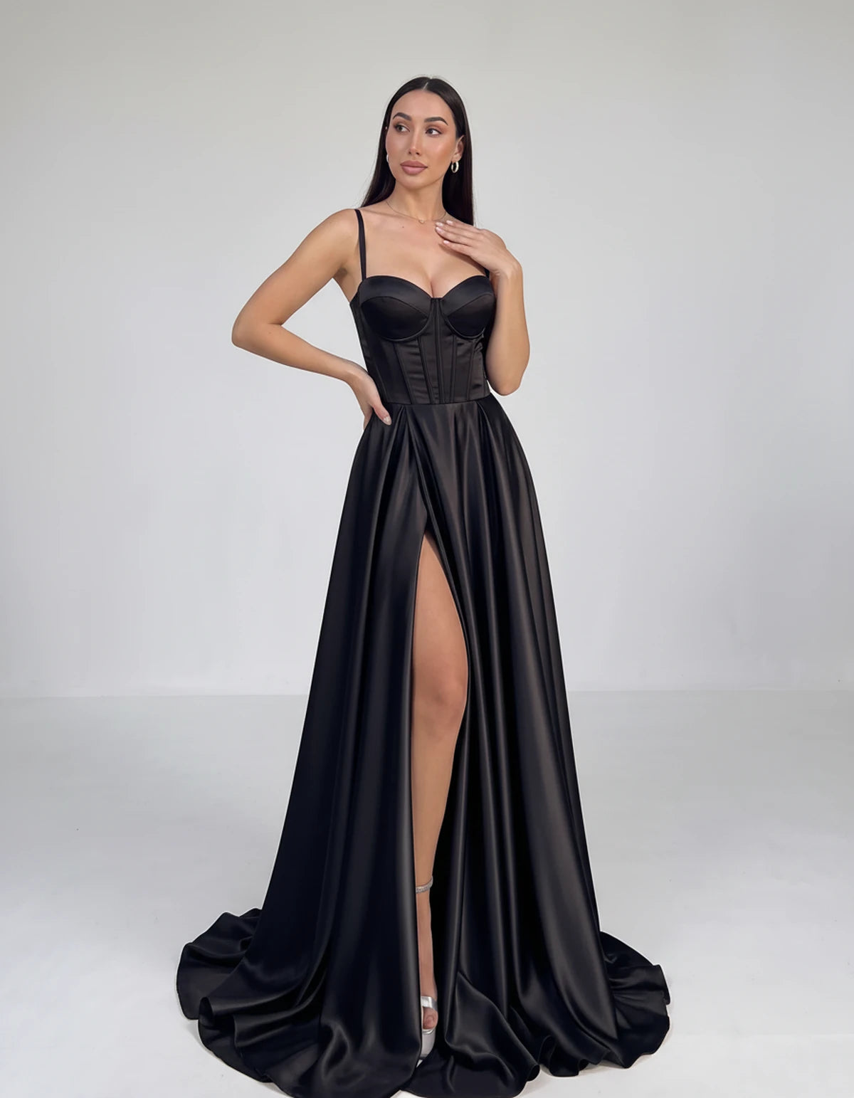 Emiliane Maxi Dresses — Black Fabric | SKU: RB-ca3964-blackfb1-2,RB-ca3964-blackfb1-4,RB-ca3964-blackfb1-6,RB-ca3964-blackfb1-8,RB-ca3964-blackfb1-10,RB-ca3964-blackfb1-12,RB-ca3964-blackfb1-14,RB-ca3964-blackfb1-18 Plus,RB-ca3964-blackfb1-20 Plus,RB-ca3964-blackfb1-24 Plus,RB-ca3964-blackfb1-20W