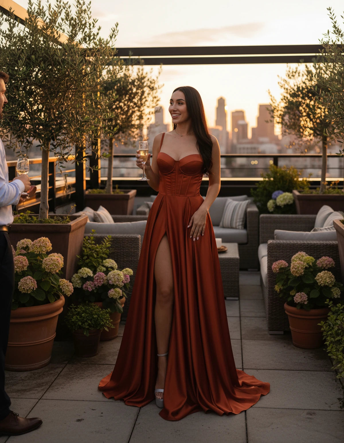 Emiliane Maxi Dresses — Burnt Orange