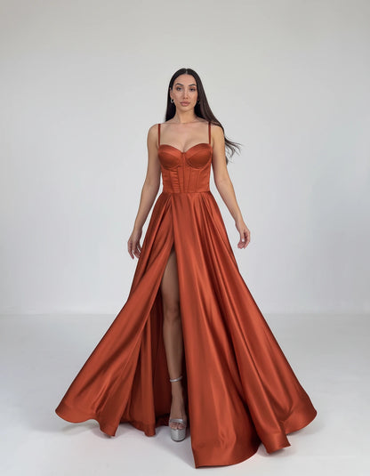 Emiliane Maxi Dresses — Burnt Orange | SKU: RB-ca3964-burnto2b-2,RB-ca3964-burnto2b-4,RB-ca3964-burnto2b-6,RB-ca3964-burnto2b-8,RB-ca3964-burnto2b-10,RB-ca3964-burnto2b-12,RB-ca3964-burnto2b-14,RB-ca3964-burnto2b-18 Plus,RB-ca3964-burnto2b-20 Plus,RB-ca3964-burnto2b-24 Plus,RB-ca3964-burnto2b-20W