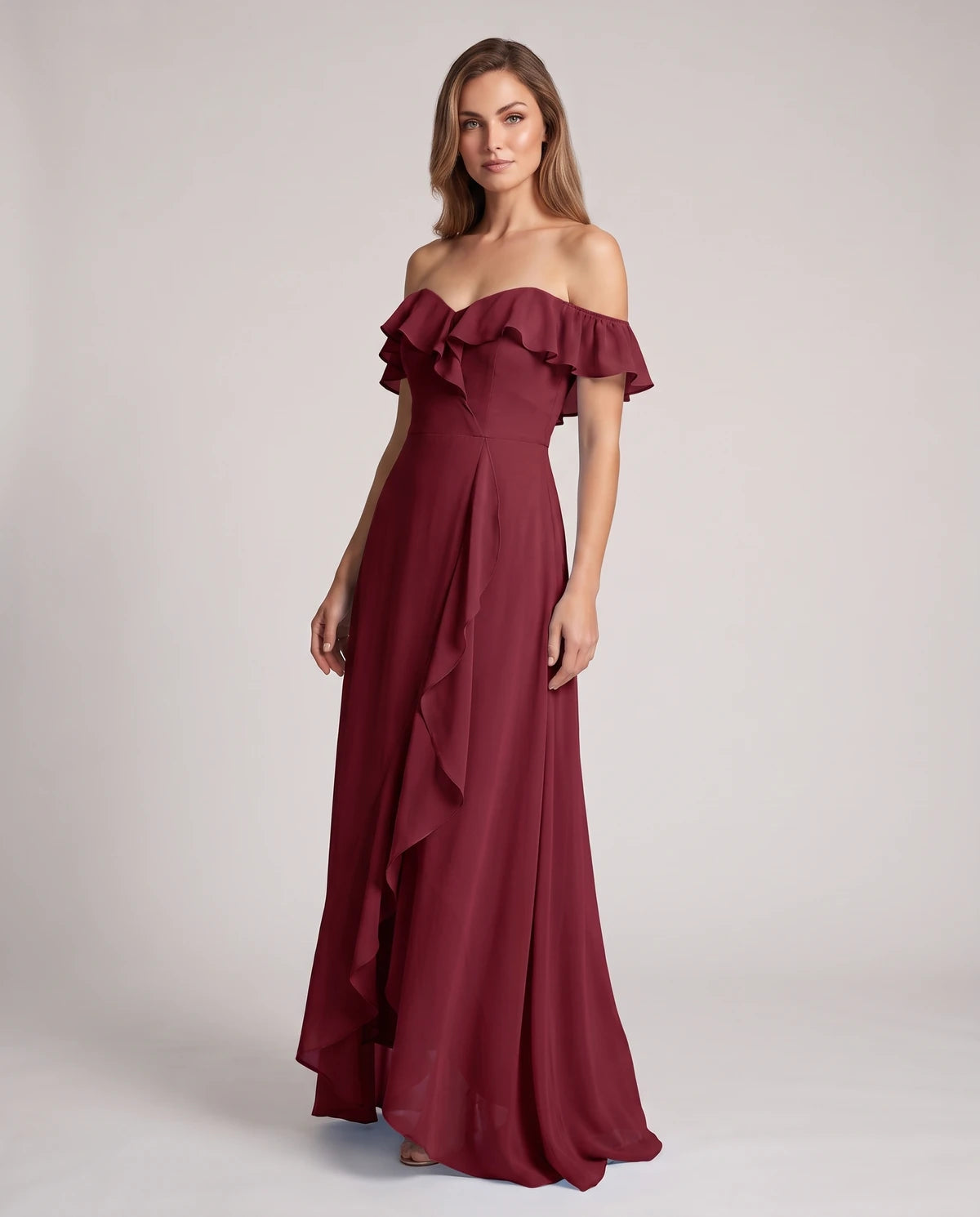Eolienne Maxi Dresses — Burgundy