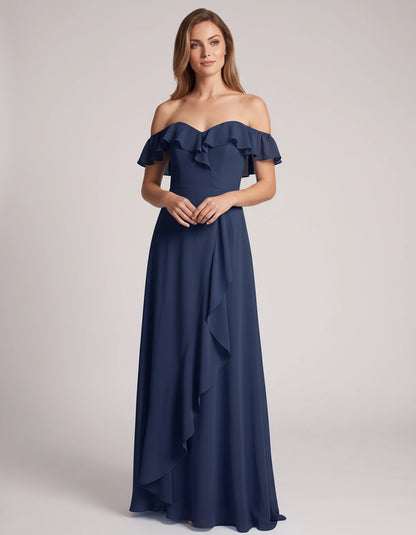Eolienne Maxi Dresses — Navy | SKU: RB-637be4-navy-2,RB-637be4-navy-4,RB-637be4-navy-6,RB-637be4-navy-8,RB-637be4-navy-10,RB-637be4-navy-12,RB-637be4-navy-14,RB-637be4-navy-16,RB-637be4-navy-16W,RB-637be4-navy-18W,RB-637be4-navy-20W,RB-637be4-navy-22W