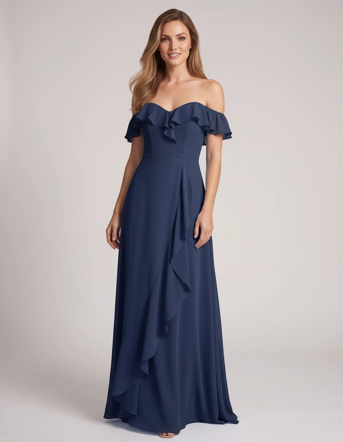Eolienne Maxi Dresses — Navy | SKU: RB-637be4-navy-2,RB-637be4-navy-4,RB-637be4-navy-6,RB-637be4-navy-8,RB-637be4-navy-10,RB-637be4-navy-12,RB-637be4-navy-14,RB-637be4-navy-16,RB-637be4-navy-16W,RB-637be4-navy-18W,RB-637be4-navy-20W,RB-637be4-navy-22W