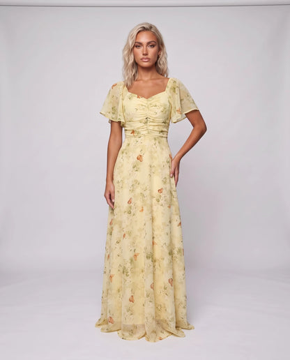 Estelline Maxi Dresses — Yellow | SKU: RB-0791ae-yellow-XS,RB-0791ae-yellow-S,RB-0791ae-yellow-M,RB-0791ae-yellow-L,RB-0791ae-yellow-XL,RB-0791ae-yellow-2XL
