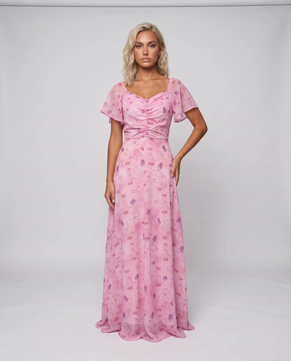 Estelline Maxi Dresses — Pink | SKU: RB-0791ae-pink-XS,RB-0791ae-pink-S,RB-0791ae-pink-M,RB-0791ae-pink-L,RB-0791ae-pink-XL,RB-0791ae-pink-2XL
