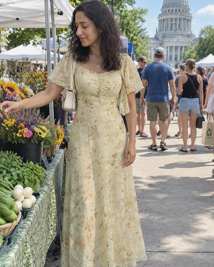 Estelline Maxi Dresses — Yellow | SKU: RB-0791ae-yellow-XS,RB-0791ae-yellow-S,RB-0791ae-yellow-M,RB-0791ae-yellow-L,RB-0791ae-yellow-XL,RB-0791ae-yellow-2XL
