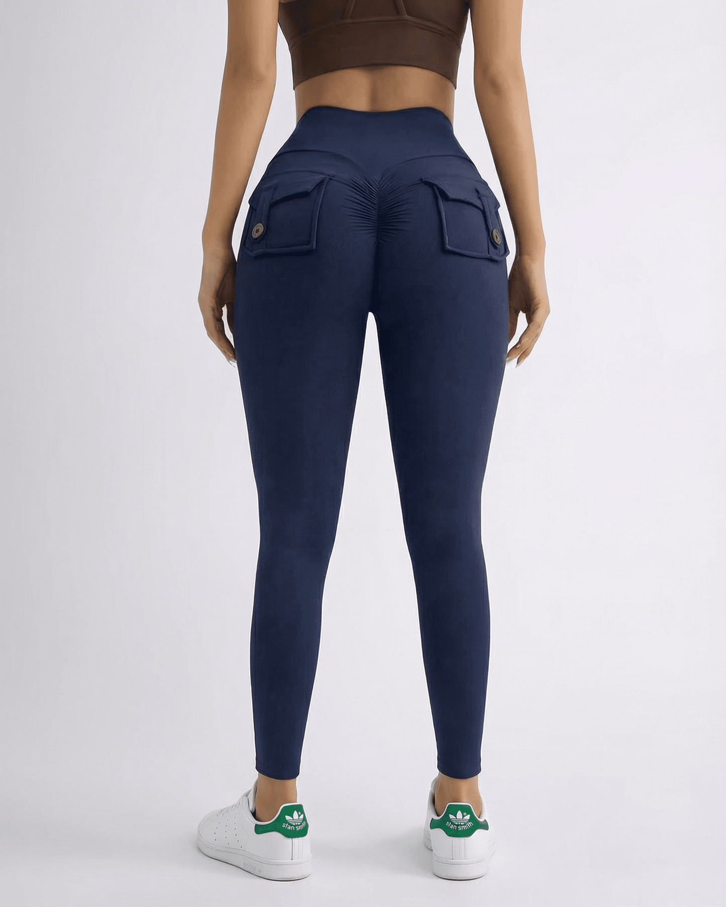Etta Leggings in navy with flare design for comfort and style, perfect for active or casual wear by RAMBLION.