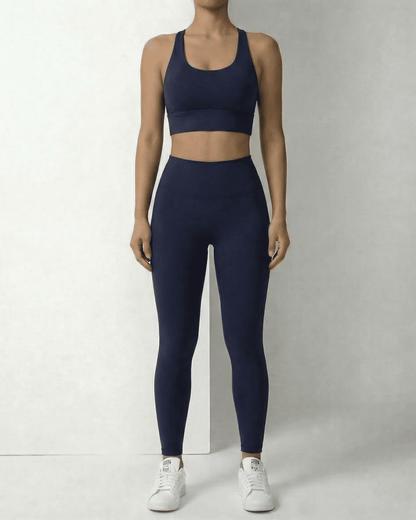 Etta Leggings by RAMBLION in navy, designed for flexibility and breathability, perfect for active or casual wear.