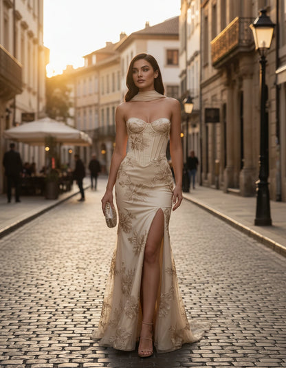 Eulalie Maxi Dresses — Champagne | SKU: RB-cd0769-champa2e-2,RB-cd0769-champa2e-4,RB-cd0769-champa2e-6,RB-cd0769-champa2e-8,RB-cd0769-champa2e-10,RB-cd0769-champa2e-12,RB-cd0769-champa2e-14,RB-cd0769-champa2e-16,RB-cd0769-champa2e-16W,RB-cd0769-champa2e-18W,RB-cd0769-champa2e-20W,RB-cd0769-champa2e-22W