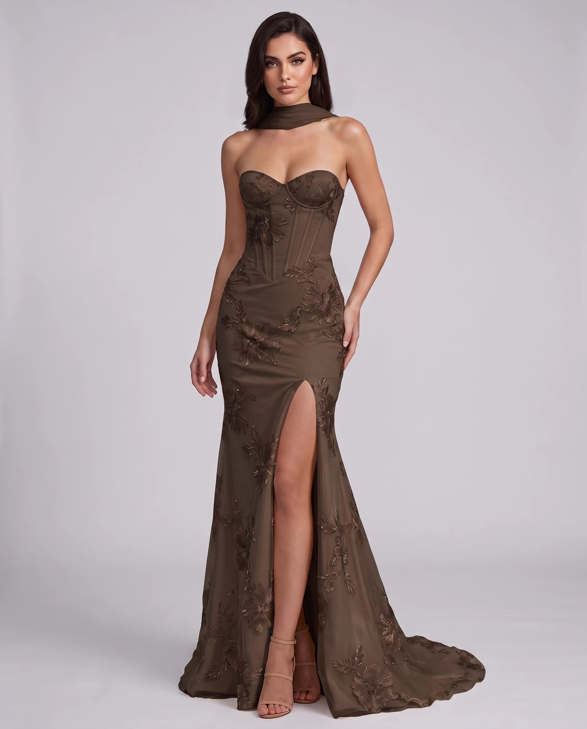 Eulalie Maxi Dresses — Chocolate