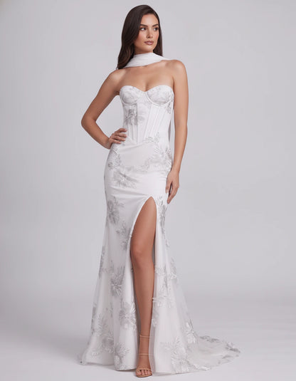 Eulalie Maxi Dresses — White | SKU: RB-cd0769-white-2,RB-cd0769-white-4,RB-cd0769-white-6,RB-cd0769-white-8,RB-cd0769-white-10,RB-cd0769-white-12,RB-cd0769-white-14,RB-cd0769-white-16,RB-cd0769-white-16W,RB-cd0769-white-18W,RB-cd0769-white-20W,RB-cd0769-white-22W
